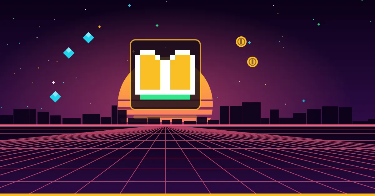 How many questions should a training quiz have? Illustrated cover: a neon pixel-art open book glowing above a retro arcade grid