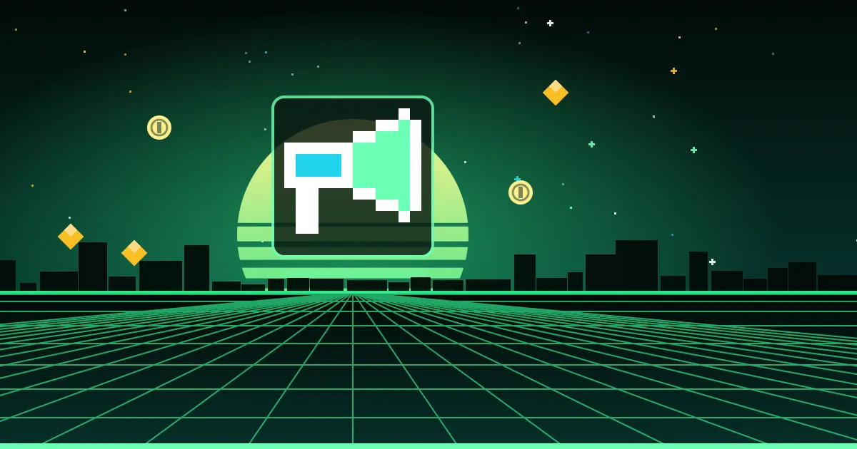 Introducing the Arcadedo blog Illustrated cover: a neon pixel-art megaphone glowing above a retro arcade grid