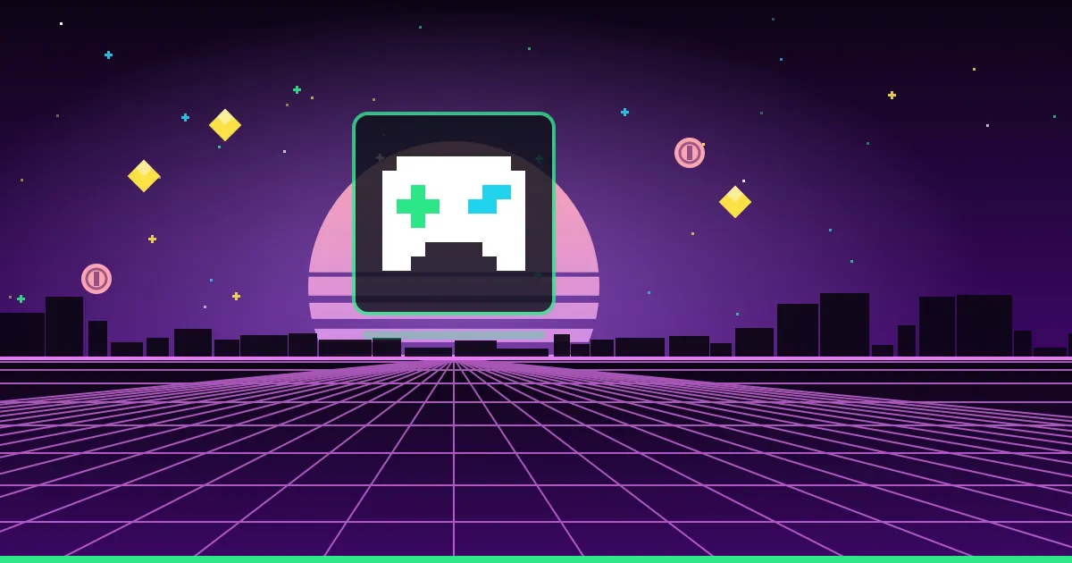 How to turn a quiz into an arcade game in 10 minutes Illustrated cover: a neon pixel-art game controller glowing above a retro arcade grid